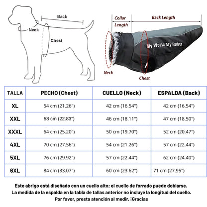 Waterproof Large Dog Clothes Winter Dog Coat with Harness Furry Collar Warm Pet Clothing Big Dog Jacket Labrador Bulldog Costume